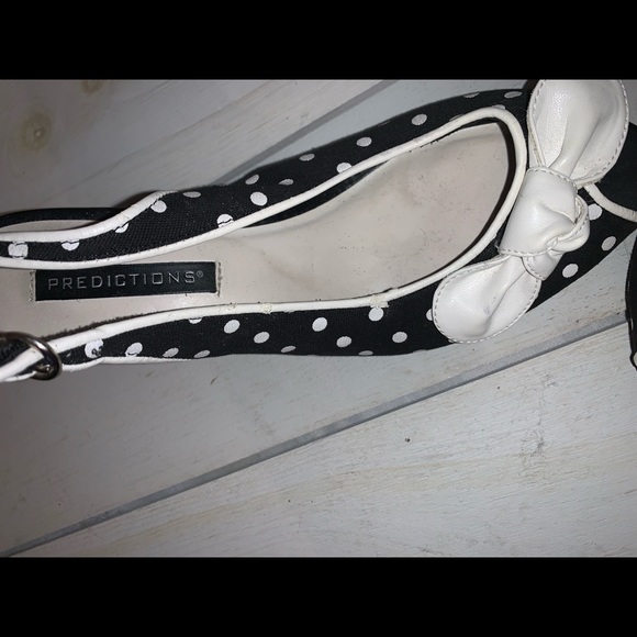 Predictions Black and White Polka Dot Wedges - Picture 3 of 8